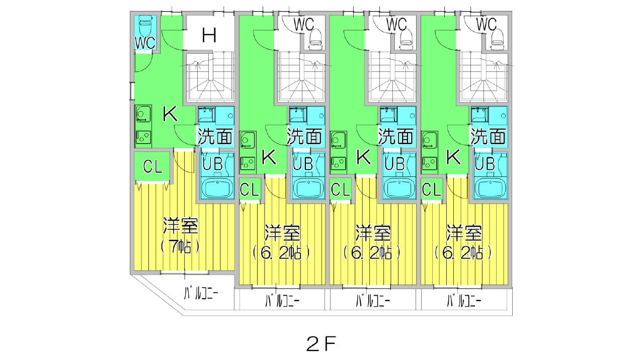アパートの２階間取り図
